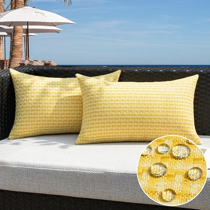 Kevin Textile Outdoor Waterproof Throw Pillow Covers Pack of 2 Farmhouse by KevinTextile