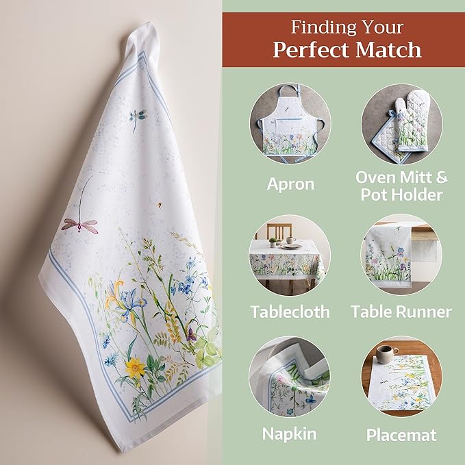 Maison d' Hermine Kitchen Towels Set of 3 100% Cotton 27.50" x 20" Reusable - Image 6