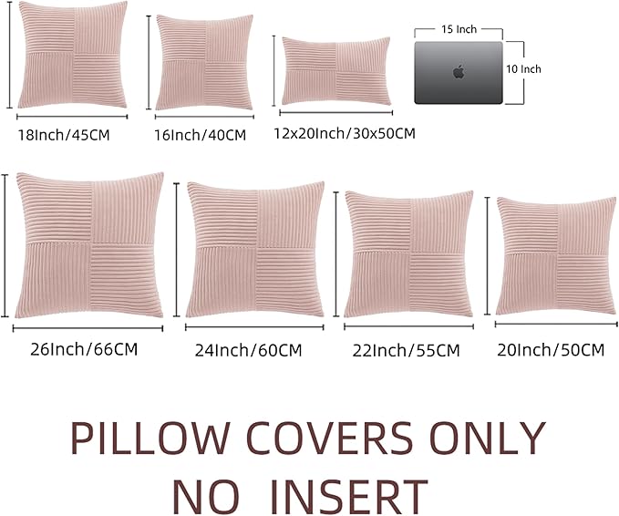 Fancy Homi 2 Packs Blush Pink Lumbar Decorative Throw Pillow Covers 12x20 Inch - Image 6