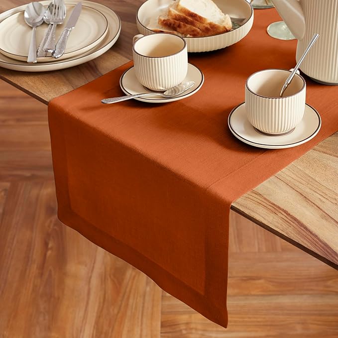 Solino Home 100% Pure Linen Cinnamon Stick Table Runner 36 Inches - Image 2