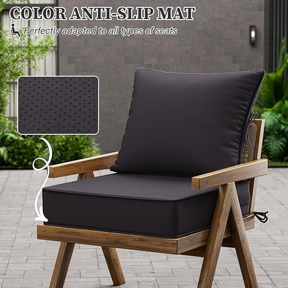 Outdoor Seat Cushion Set 22 L × 24 W × 5 H Inch Waterproof & Fade Resistant - Image 6