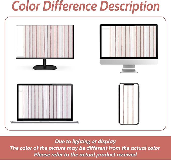 DriftAway Farmhouse Vertical Striped Linen Blend Textured Light Filtering Semi - Image 9