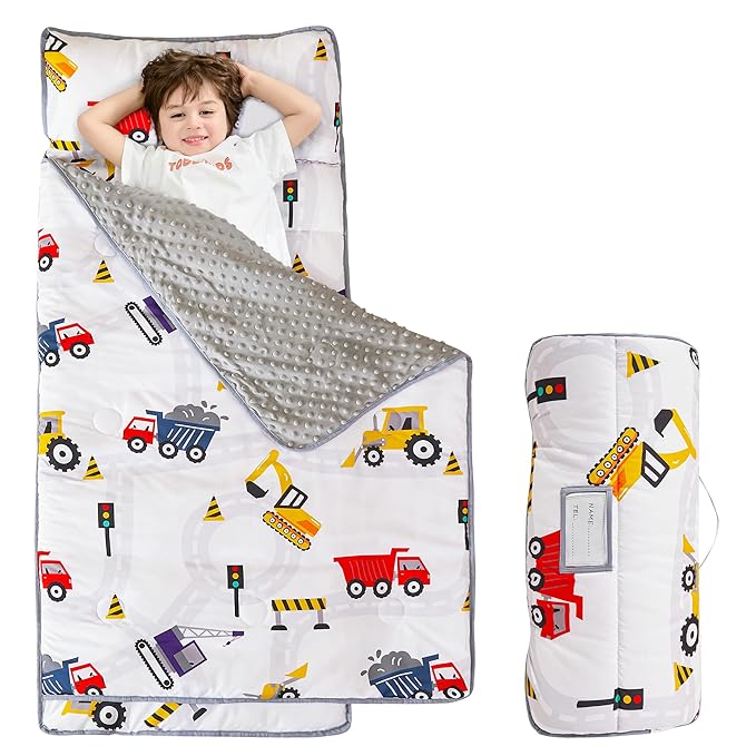 Viviland Toddler Kid Nap Mat for Preschool, Boys Car Truck Slumber Bag by VIVILAND