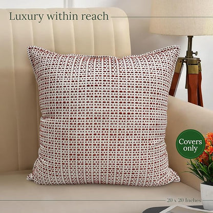 SanVia Rust Glow Premium Cotton Throw Pillow Covers, 20 x 20 Inches, Luxurious - Image 5