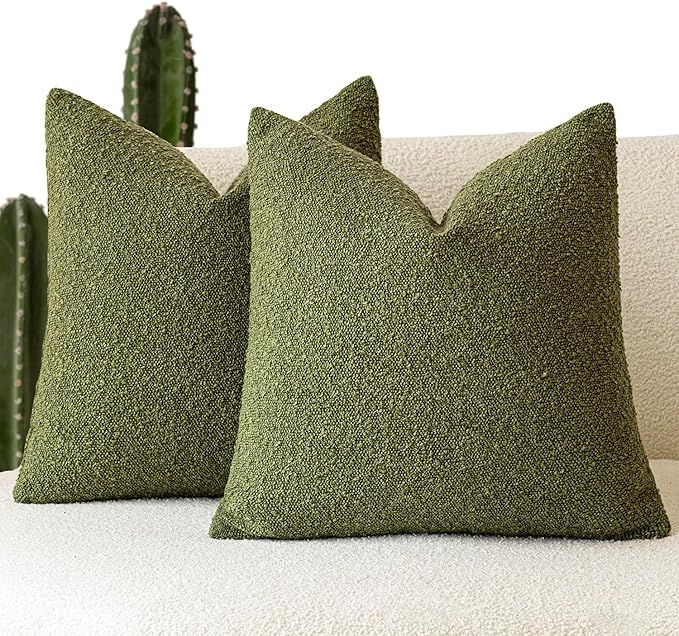 Foindtower Pack of 2 Modern Textured Boucle Throw Pillow Covers Accent Solid - Image 2