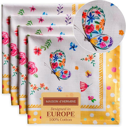 Maison d' Hermine Cloth Napkins Set of 4 100% Cotton Everyday Reusable Square by MaisondHermine