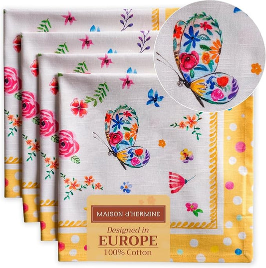 Maison d' Hermine Cloth Napkins Set of 4 100% Cotton Everyday Reusable Square by MaisondHermine