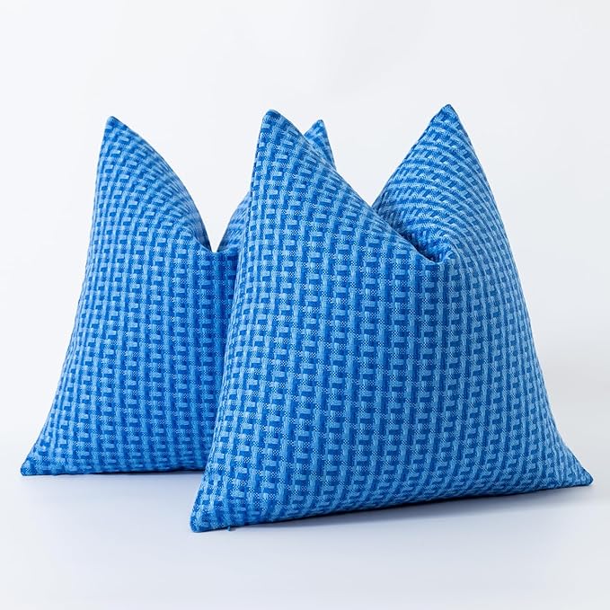 Kevin Textile Outdoor Waterproof Throw Pillow Covers Pack of 2 Weaving Texture - Image 6