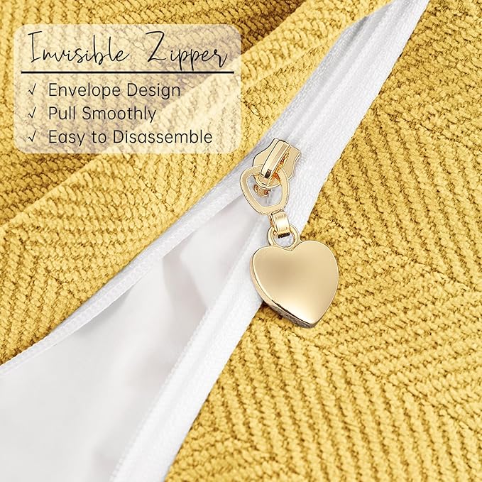 ZWJD Yellow Pillow Covers 20x20 Set of 2 Chenille Throw Pillow Covers - Image 7