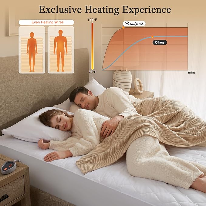 Beautyrest Cotton Blend Heated Mattress Pad Secure Comfort Technology - Image 6