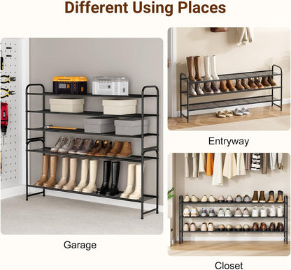keetdy 3-tier long shoe rack for closet metal, package contents