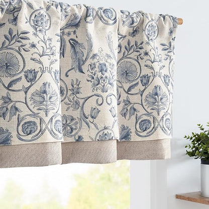 jinchan Linen Valance Kitchen Curtain by JINCHAN