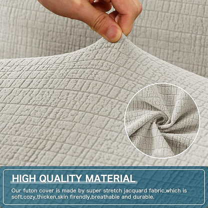 H.VERSAILTEX 100% Waterproof Jacquard Futon Cover Stretch Armless Sofa Cover - Image 3