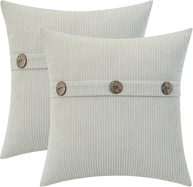 HWY 50 Light Grey Gray Chenille Throw Pillow Covers 16x16 Inch by HWY50