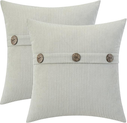 HWY 50 Light Grey Gray Chenille Throw Pillow Covers 16x16 Inch by HWY50