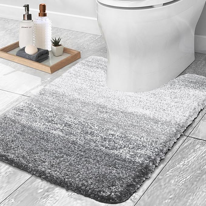 OLANLY Luxury Toilet Rugs U-Shaped 24x20, Extra Soft and Absorbent Microfiber by OLANLY