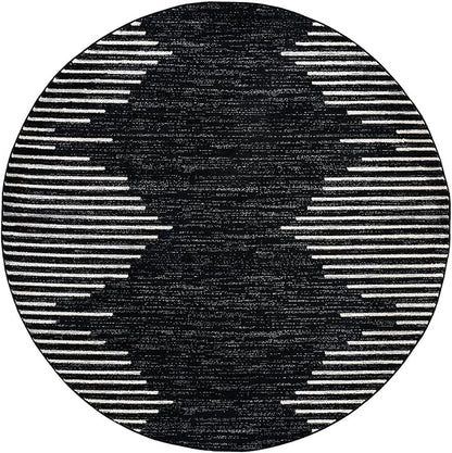 Rugshop Bohemian Stripe Stain Resistant High Traffic Living Room Kitchen - Image 2