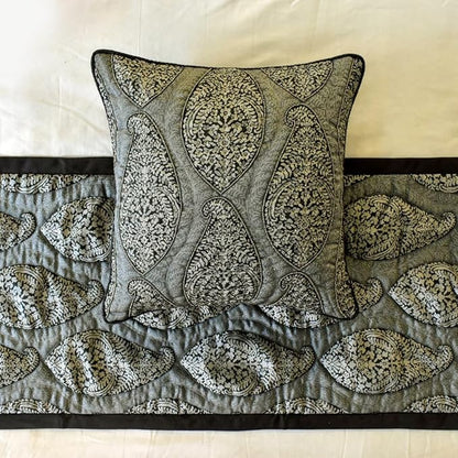 The HomeCentric King/Queen/Twin Grey Decorative Twin 53"x18" Bed Runner - Image 2