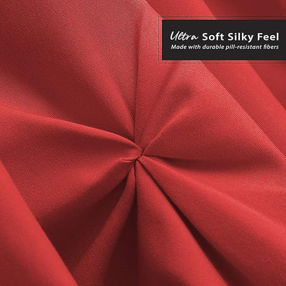Nestl Red Bed Skirt Twin Size, Pinch Pleat Twin Bed Skirt, Hotel Quality Red - Image 5