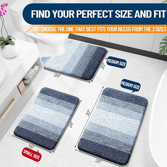 OLANLY Bathroom Rugs Mat 30x20, Extra Soft Absorbent Microfiber Bath Rugs - Image 2