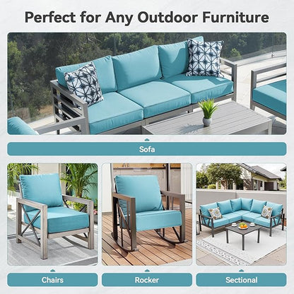 6" Thick Outdoor Cushions 22x24x6, 6-Set Deep Seat Patio Cushions - Image 6
