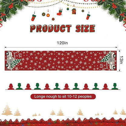 OTOSTAR Truck Christmas Tree Let It Snow Christmas Table Runner, Xmas Seasonal - Image 6