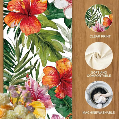 Exotic Beauty Table Runner – 13x72 Inch Tropical Hibiscus Floral Table Decor - Image 4