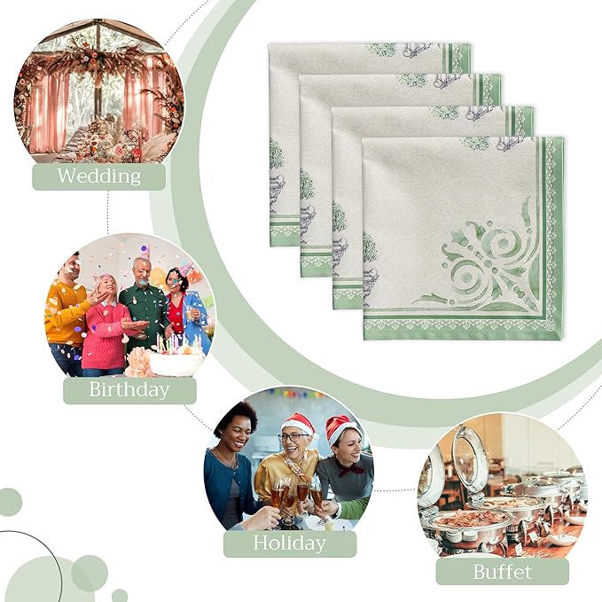 Maison d' Hermine Cloth Napkins Set of 4 100% Cotton Everyday Reusable Square - Image 6