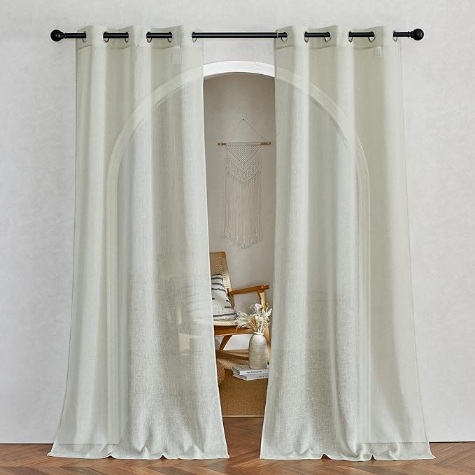 NICETOWN Linen Sheer Sage Green Curtains by NICETOWN