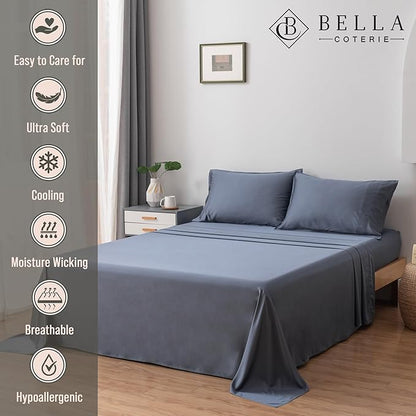 Bella Coterie Luxury Bamboo Viscose Queen Size Sheet Set | 100% Organically - Image 2