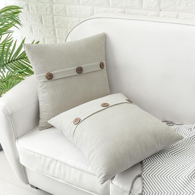 HWY 50 Light Grey Gray Chenille Throw Pillow Covers 16x16 Inch - Image 5