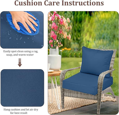 Outdoor Deep Seat Cushions for Patio Furniture Set of 2, Waterproof Outdoor - Image 7