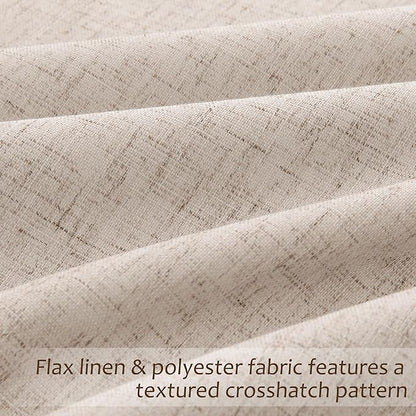 Oatmeal 100% Blackout Pinch Pleated Linen Curtains 84 Inches Long - Image 4