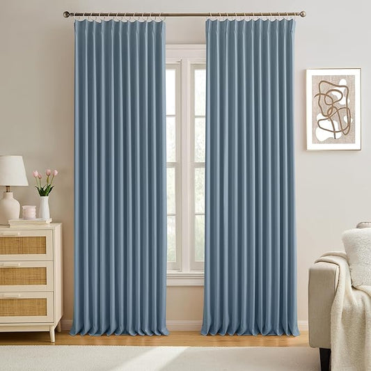 KEQIAOSUOCAI Pinch Pleated Blackout Curtain Drapes by KEQIAOSUOCAI