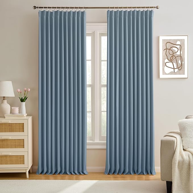 KEQIAOSUOCAI Pinch Pleated Blackout Curtain Drapes by KEQIAOSUOCAI