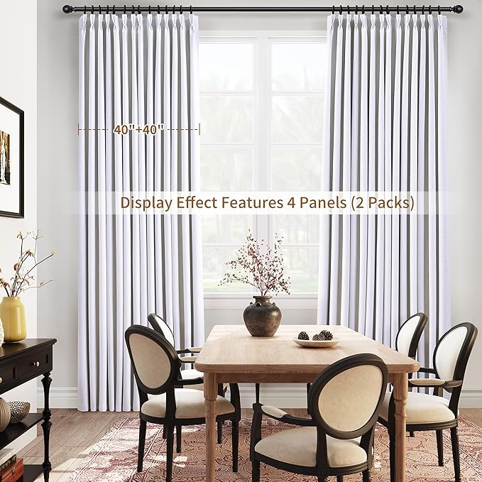 Joywell Pinch Pleated 100% Blackout Linen Curtains 112 Inches Long - Image 7