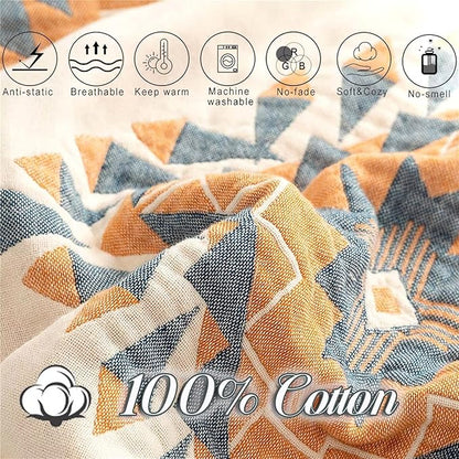 MSGKV Fall Blankets Cotton Throw Blanket 60''x 80'' Muslin Blanket - Image 4