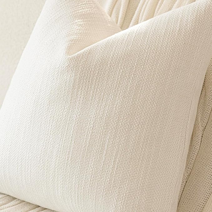 Foindtower Set of 2 Decorative Textured Burlap Linen Throw Pillow Covers - Image 3