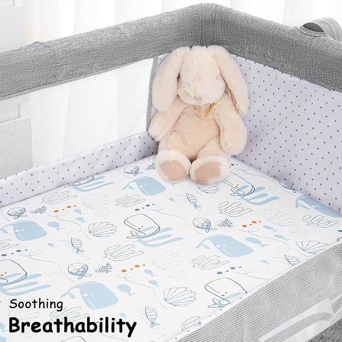Yoofoss Bassinet Sheets for Baby, Baby Delight, Angelbliss, Soft Breathable - Image 6