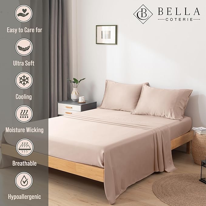 Bella Coterie Luxury Bamboo Viscose Full Size Sheet Set | 100% Organically - Image 2