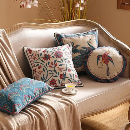 Navy Blue Throw Pillow Covers, Rustic Animal Print - Image 3