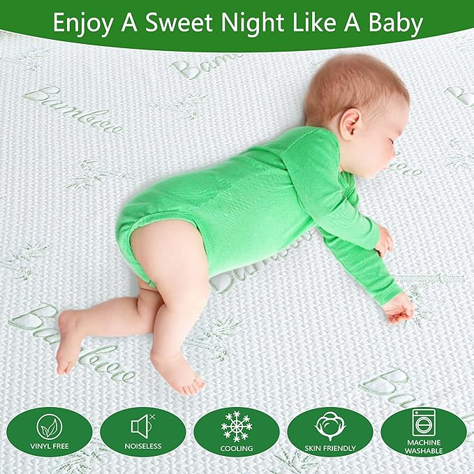 GOONIK 2 Pack Twin Size Mattress Protector, Breathable Bamboo Viscose - Image 4