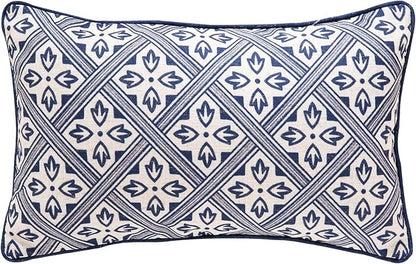 patdrea Designer Throw Pillow Covers, Chinoiserie Blue Elegant Linen by Welcometopatdrea