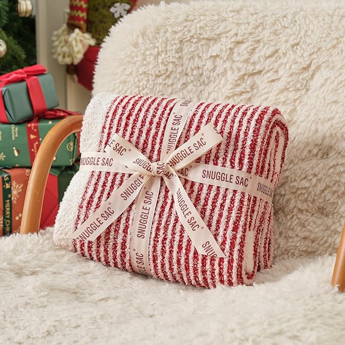 Snuggle Sac Christmas Red Soft Throw Blanket - Image 5