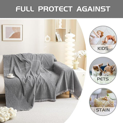 MEETSKY Couch Covers for Sofa Covers Washable, Dog Couch Covers for 2 Cushion - Image 2