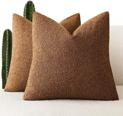 Foindtower Pack of 2, Decorative Textured Boucle Throw Pillow Covers Neutral by Foindtower