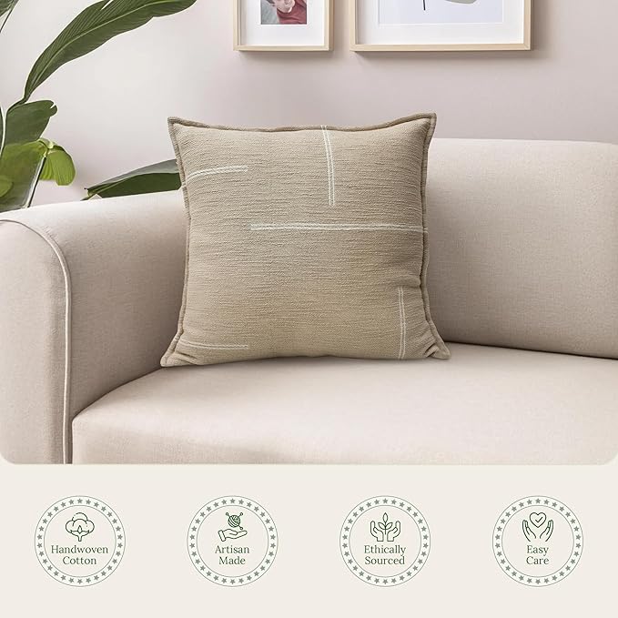 SanVia Dusk Premium Cotton Throw Pillow Covers, 20 x 20 Inches, Artisan Made - Image 5
