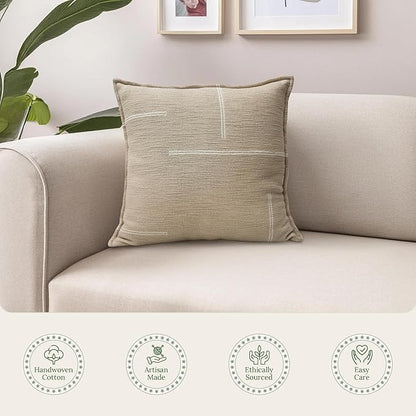 SanVia Dusk Premium Cotton Throw Pillow Covers, 20 x 20 Inches, Artisan Made - Image 5