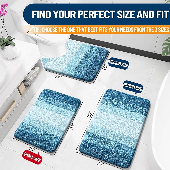 OLANLY Bathroom Rugs Mat 24x16, Extra Soft Absorbent Microfiber Bath Rugs - Image 2