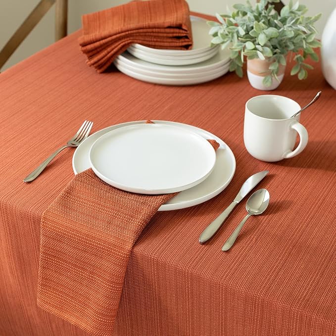 Benson Mills Cameron Textured Fabric Table Cloth, - Image 3